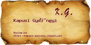 Kapusi Gyöngyi névjegykártya