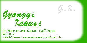 gyongyi kapusi business card